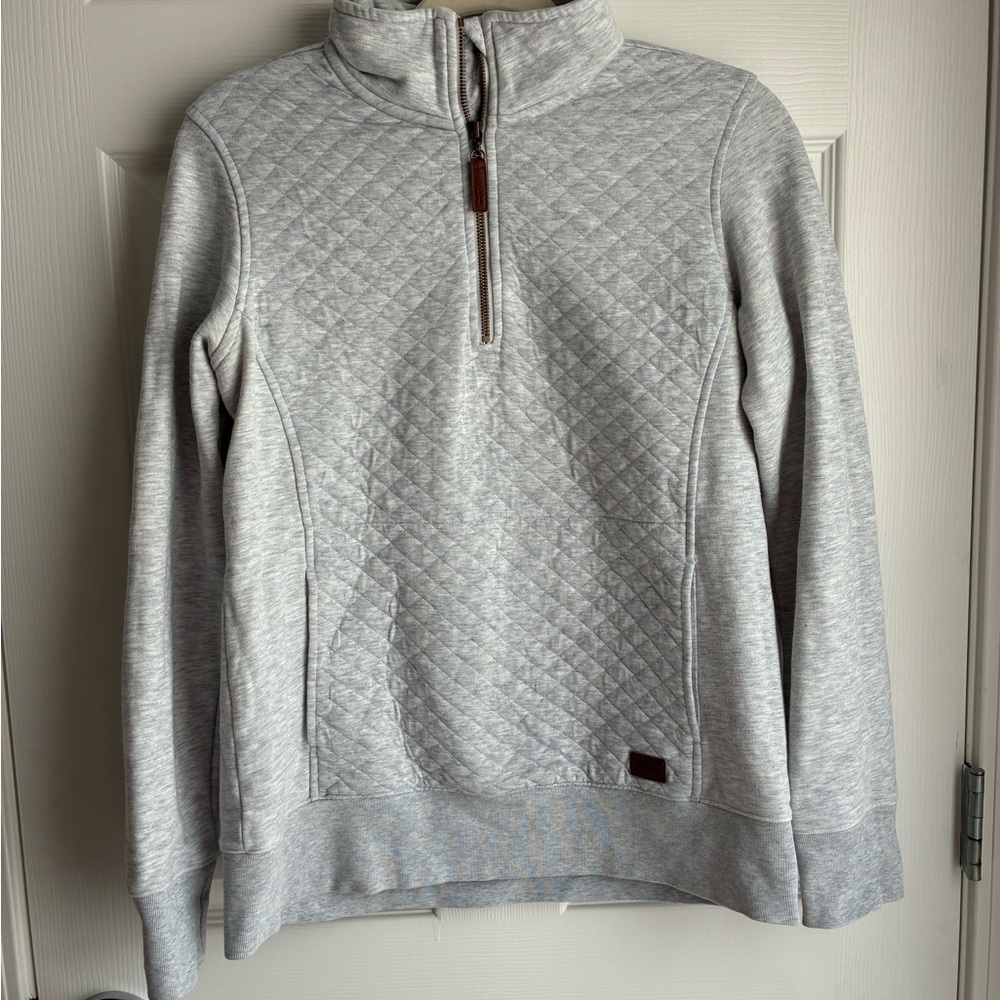 L.L. Bean Women's Light Gray Quilted Pullover
